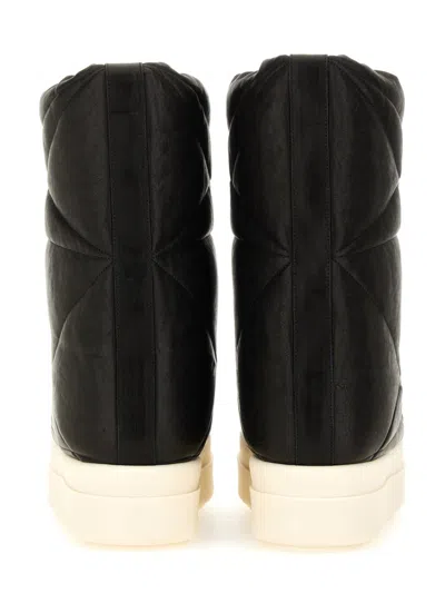 Rick Owens Italian Leather Boot For Men In Black