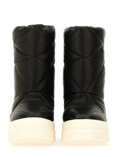 Rick Owens Italian Leather Boot For Men In Black
