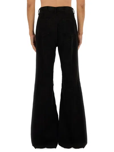 Rick Owens Bolan Bootcut Belt Loop Five Pocket Trousers In Black