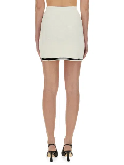 Self-portrait Self Portrait Jacquard Skirt With Bow In White