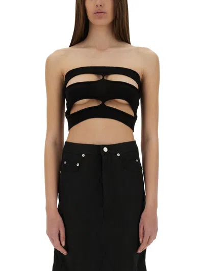 Rick Owens Bandeau Top Featuring Cut-out Design In Black