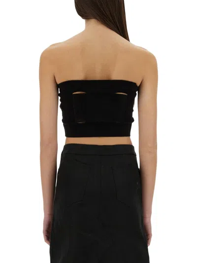 Rick Owens Bandeau Top Featuring Cut-out Design In Black