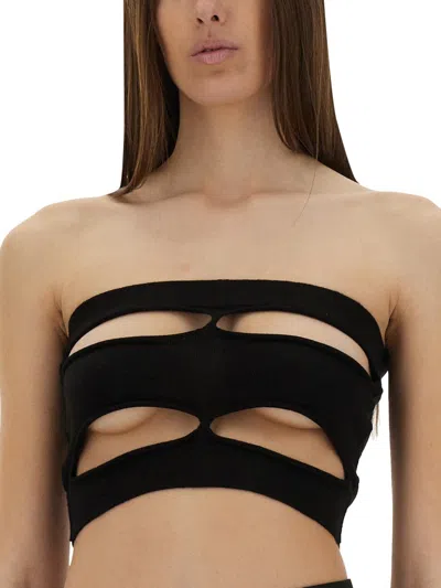 Rick Owens Bandeau Top Featuring Cut-out Design In Black
