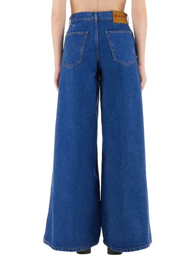 Marni Organic-cotton Wide-leg Jeans In Blue