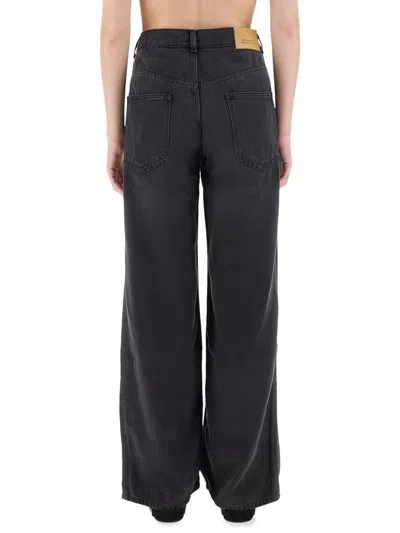 Isabel Marant Women 'rodayna' Blue Jeans With Logo Patch On The Rear  In Denim Woman