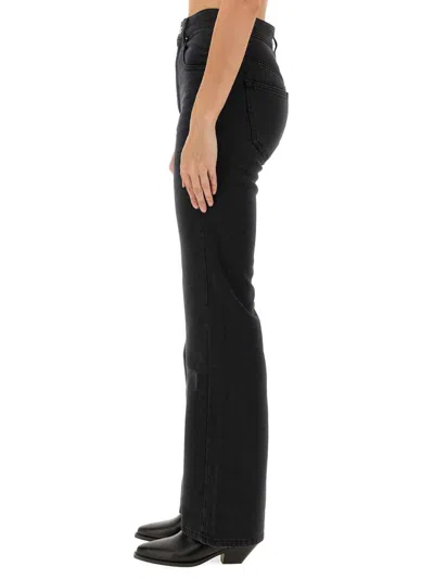 Isabel Marant Wide Leg Trousers Contrast Stitching In Black