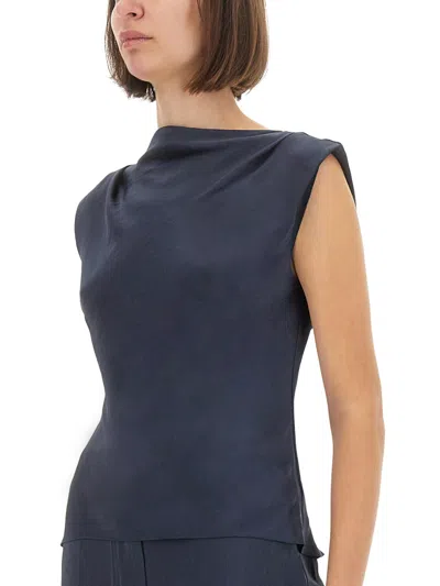 Theory Satin Tops. In Blue