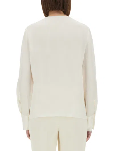 Theory Silk Georgette Blouse In White