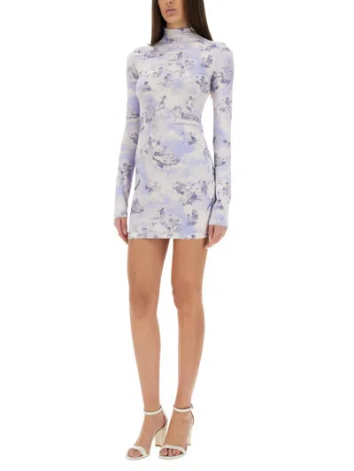 Off-white Slim Fit Serenity Mini Dress In Blue