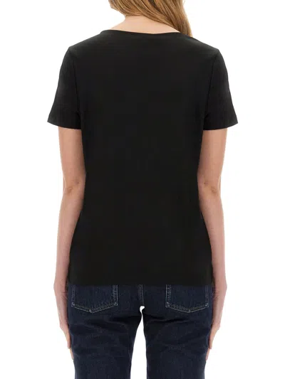 Fay Basic Short Sleeve Round Neck T-shirt In Black