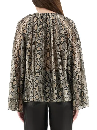 Michael Michael Kors Michael By Michael Kors Animal Print Blouse In Animal Print