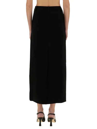Michael Michael Kors Michael By Michael Kors Textured Crepe Maxi Skirt In Black