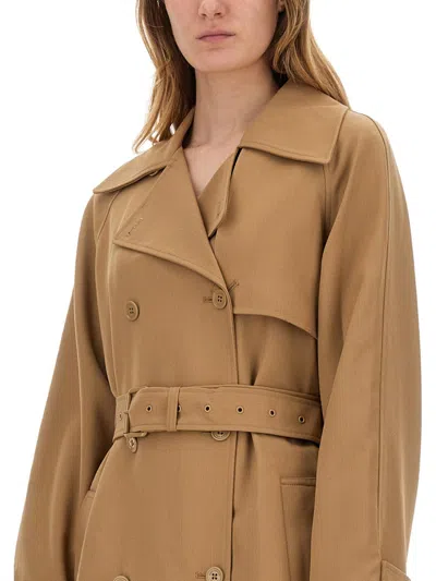Michael Michael Kors Michael By Michael Kors Double Breasted Trench Coat In Brown
