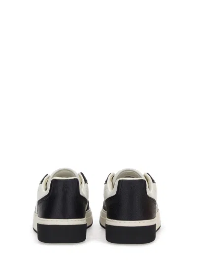 Represent Two Tone Leather And Suede Initial Sneakers In Black
