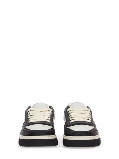 Represent Two Tone Leather And Suede Initial Sneakers In Black