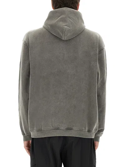 Represent Hooded Cotton Sweatshirt Kangaroo Pocket In Gray