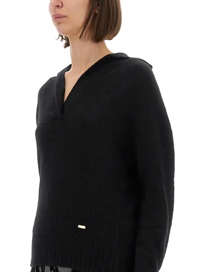 Tom Ford Cashmere And Silk Long Sleeve Polo Shirt In Black