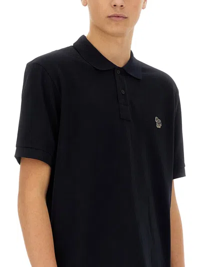Ps By Paul Smith Ps Paul Smith Slim Fit Polo Shirt In Organic Cotton In Black