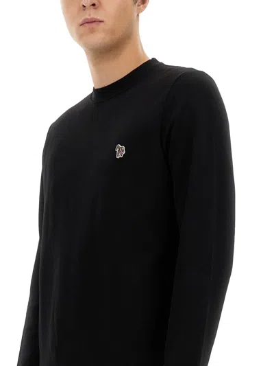 Ps By Paul Smith Ps Paul Smith Zebra Logo Sweatshirt With Zebra Logo In Black