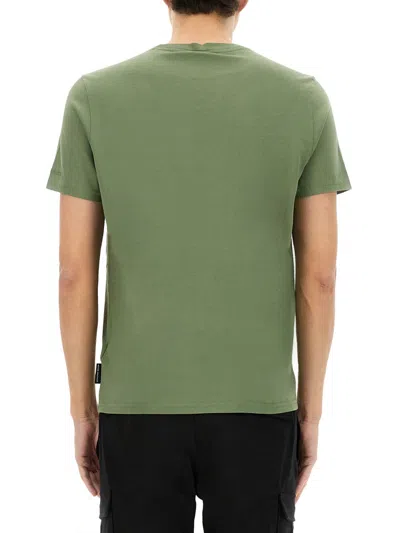Moose Knuckles Green Solid Crew Neck T-shirt In Green