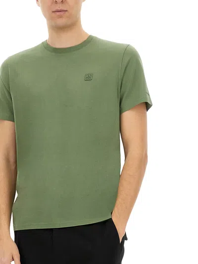 Moose Knuckles Green Solid Crew Neck T-shirt In Green