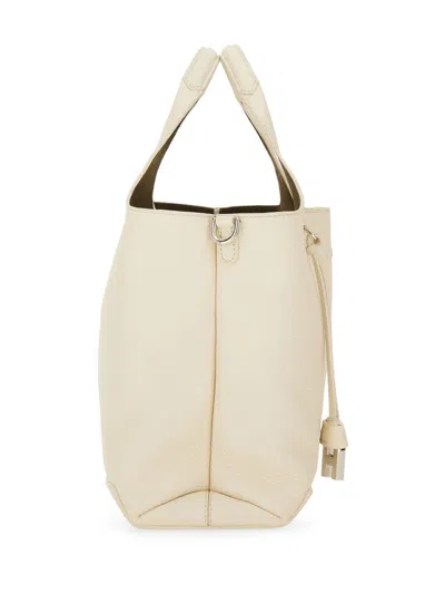 Hogan Structured Crossbody Shopping Bag With Textured Finish In White