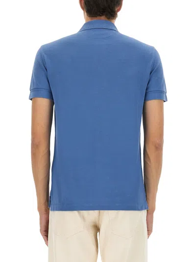 Tom Ford Lyocell Piquet Polo Shirt In Blue