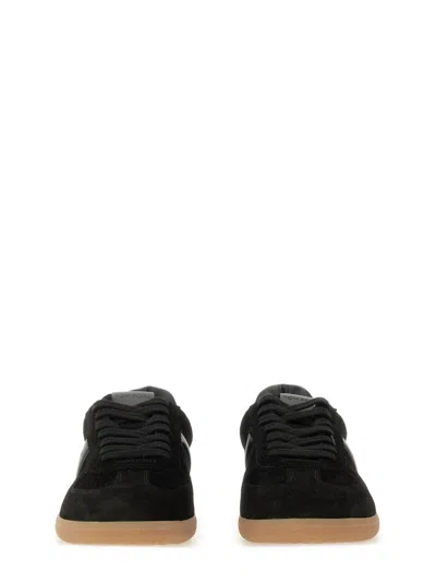 Tom Ford Leather Sneakers With Logo In Black
