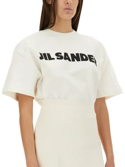 Jil Sander Crewneck Short Sleeves Classic Print T-shirt Clothing In White