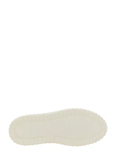 Hogan H-stripes Smooth Leather Sneakers In Neutral
