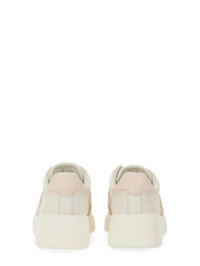 Hogan Leather Sneakers Rebel Panelled Platform Round Suede In White