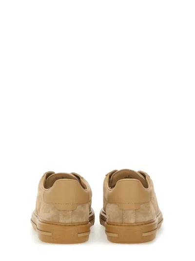 Hogan Low-top Suede Sneakers With Tonal Lateral Detail In Brown