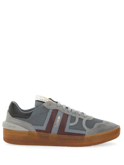 Lanvin Mesh, Suede And Nappa Leather Sneaker In Gray