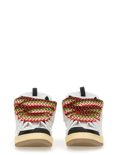 Lanvin Multicolor Leather And Suede Curb Chunky Sneakers In White