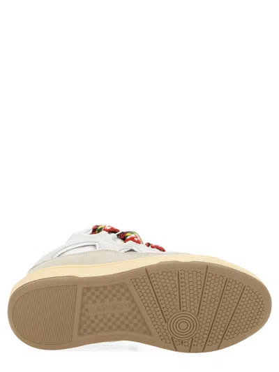 Lanvin Multicolor Leather And Suede Curb Chunky Sneakers In White