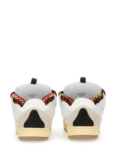 Lanvin Multicolor Leather And Suede Curb Chunky Sneakers In White