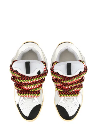 Lanvin Multicolor Leather And Suede Curb Chunky Sneakers In White
