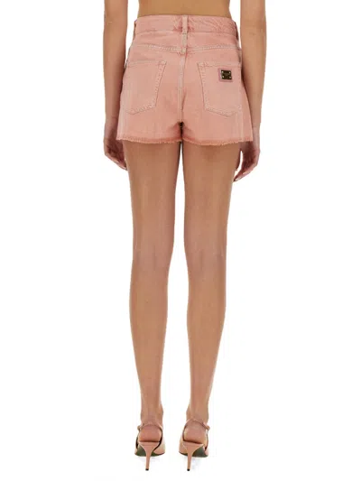 Dolce & Gabbana Denim Shorts In Pink