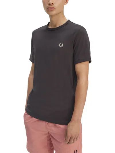 Fred Perry Ringer T-shirt In Gray