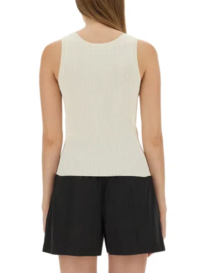 Kenzo White Viscose Polyester Tops In Neutral