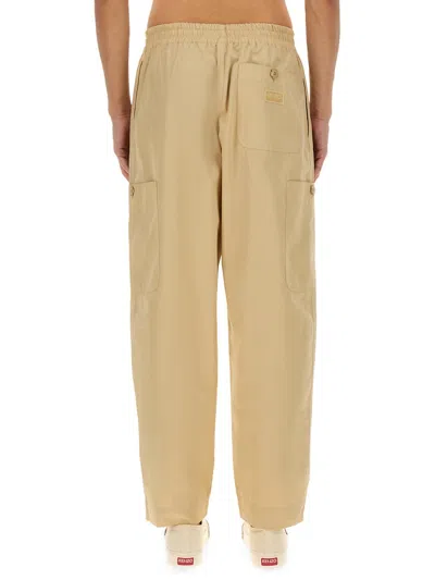 Kenzo Elasticated Waistband Cargo Pants In Sand
