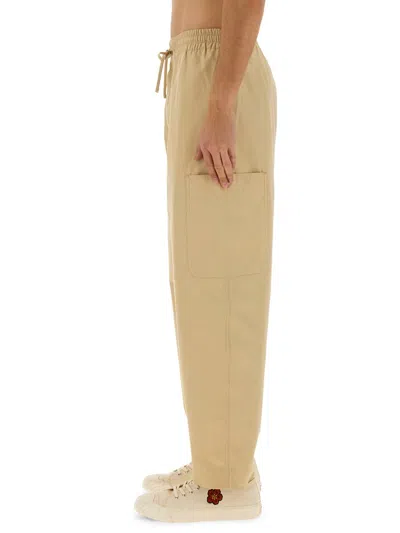 Kenzo Elasticated Waistband Cargo Pants In Sand