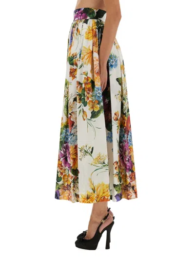 Dolce & Gabbana Flower Bouquet Print Skirt In Multi