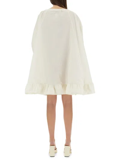 Patou Ruffle Hem Dress In White