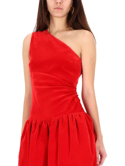 Patou One Shoulder Knee Length Dress With Asymmetric Design In Multi