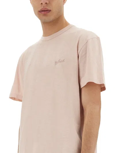 Woolrich Flamed Cotton T Shirt In Pink