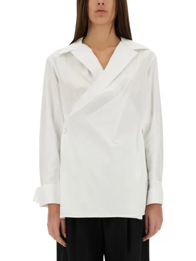 Givenchy Poplin Wrap Shirt In White