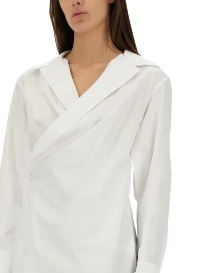 Givenchy Poplin Wrap Shirt In White