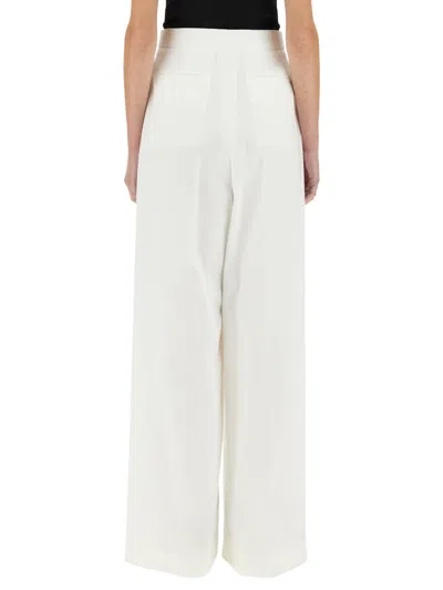 Givenchy Womens White Pleated Two-slip-pockets Wide-leg High-rise Cotton Trousers In White