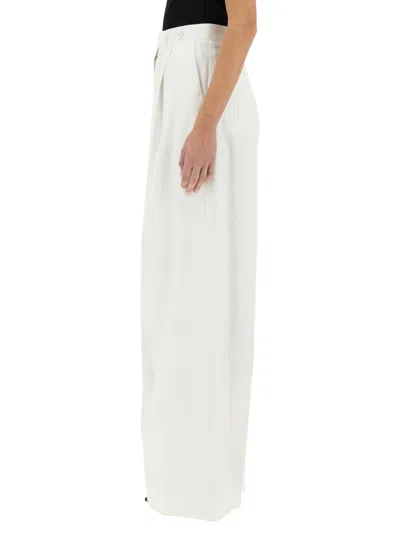 Givenchy Womens White Pleated Two-slip-pockets Wide-leg High-rise Cotton Trousers In White